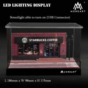 1/64 Sacle LED Coffee Shop Diorama Mini Figure per Modellino Auto Display Antipolvere - Foto 1 di 10