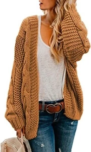 Astylish Womens Open Front Long Sleeve Chunky Knit Cardigan Sweaters - Picture 1 of 1