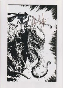 Venom #28 Valerio Giangiordano exclusivo en blanco y negro firmado y marcado con certificado de autenticidad "B" - Imagen 1 de 2