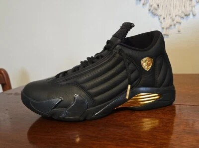 Talla 10.5 - Air Jordan 14 Retro Defining Moments XIV DMP Olympic OVO NEGRO DORADO  Foto 1 de 4