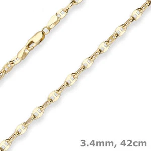 3,4mm Ankerkette-Steg Goldkette Collier Halskette aus 585 Gold Gelbgold 42cm - Bild 1 von 3
