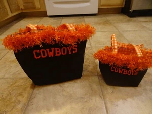 MOTHER / DAUGHTER MATCHING COWBOYS HANDMADE PURSE / HANDBAG **ORANGE & BLACK** - Picture 1 of 4