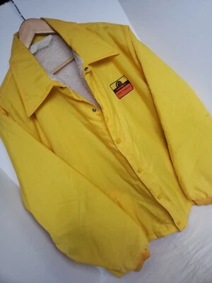 Chaqueta Forrada de Vellón Holloway Louis Rich Turkey Products Abrigo Amarillo Años 70 De Colección Foto 1 de 4