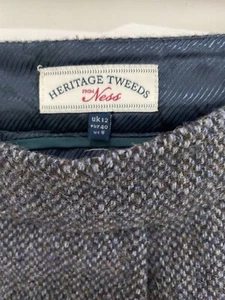 Ness Heritage Tweed Rock Gr. 12 blau grau Taschen gefüttert 70% Wolle - Bild 1 von 6
