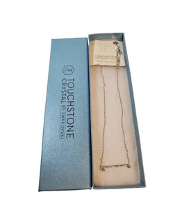 Touchstone Crystal by Swarovski Silver Tone Bar Necklace 8' NIB - Picture 1 of 5
