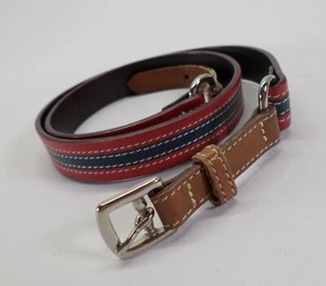 Coach Leather Belt 28 30 Small Red Blue Brown 3969 - Picture 1 of 12