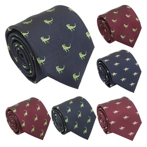 Cravatta uomo ricamata tema dinosauro design fantasia novità classica uomo di DQT - Foto 1 di 25