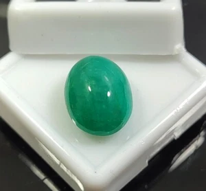 Cabujón esmeralda verde natural certificado 8,60 quilates piedras preciosas esmeralda sin tratar - Imagen 1 de 4