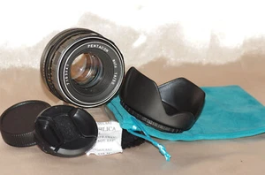 BEL objectif M42 50mm f1,8 PENTACON bouchon-pare-soleil-housse LUMINEUX & PIQUÉ - Imagen 1 de 24
