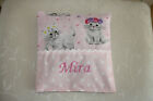 Cherry core pillow, heat cushion embroidered with desired name, various cat motifs