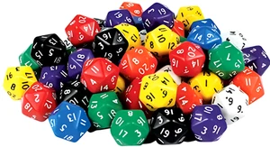 Dados Teachables - Juego sólido de 20 caras de 4 estudiantes de primaria y secundaria matemáticas - Imagen 1 de 1