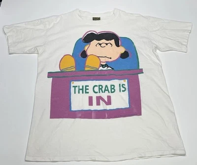 Camisa De Colección Peanuts Lucy “The Crab Is In” Puntada Única Snoopy Años 70 80 EE. UU. Grande Foto 1 de 4