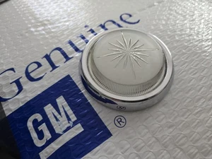 NOS GM PONTIAC CHEVY BUICK OLDSMIBILE DOME LIGHT GLASS LENS AND CHROME BEZEL - Picture 1 of 6