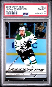 2024 Upper Deck Logan Stankoven Young Guns Silver Foil #244 PSA 8 - Afbeelding 1 van 2