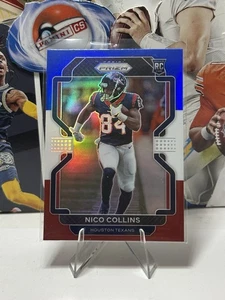 2021 Panini Prizm Rookie Nico Collins 360 Red White Blue Prizm Rc Holo Texans - Photo 1/2
