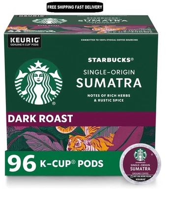 Cápsulas de café Starbucks K-Cup, tostado oscuro, Sumatra para cerveceros Keurig, 96 cápsulas Foto 1 de 4