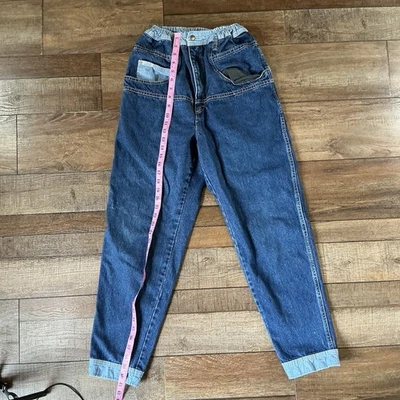 Jeans feminino Zena vintage anos 80 tamanho 13 cintura alta jeans cônico feito nos EUA #43024 - Imagem 1 de 4