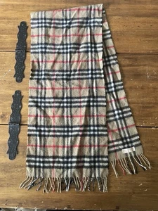SCIARPA BURBERRYS Burberry’s Of London con frange vintage Inghilterra Burberry Cashmere - Foto 1 di 6