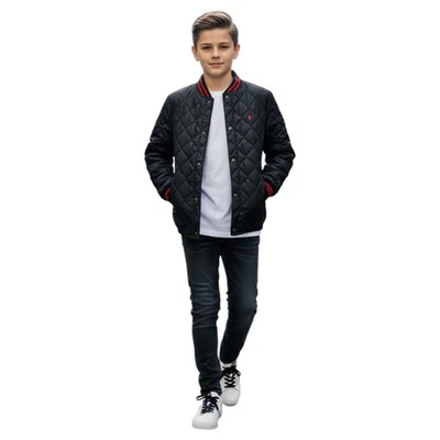 Chaqueta Polo Ralph Lauren Negra Puffer Snap Front Talla L14/16 Foto 1 de 4