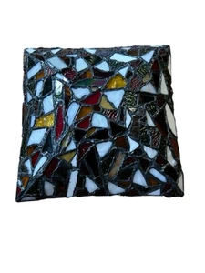 Vintage Mosaic Square Stained glass Ceiling Light Shade - Picture 1 of 6