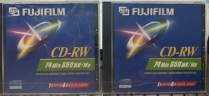 (2) New/Sealed! Fujifilm CD-RW 74 Min 650MB Compact Disk Rewritable - Picture 1 of 3