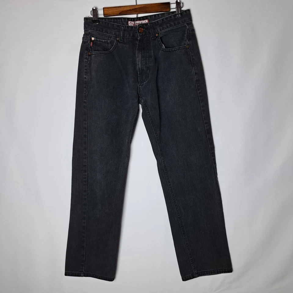 Винтажные мужские джинсы Lowrider 28x29 The Boulevard Classic черная джинсовая ткань с заниженной талией Y2K - Изображение 1 из 4