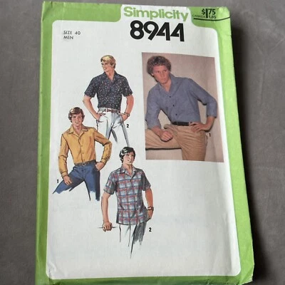 Vintage Simplicity Pattern 8944 Men’s Shirt Size 40 New Uncut - Image 1 of 3
