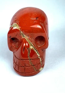 REAL NATURAL INDIA RED JASPER CARVED SKULL STATUE LUCK TALISMAN THAI AMULET - Picture 1 of 24