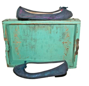 Repetto Paris Iridescent Blue Suede Cendrillon Ballet Flats $380 36M 6M - Picture 1 of 9