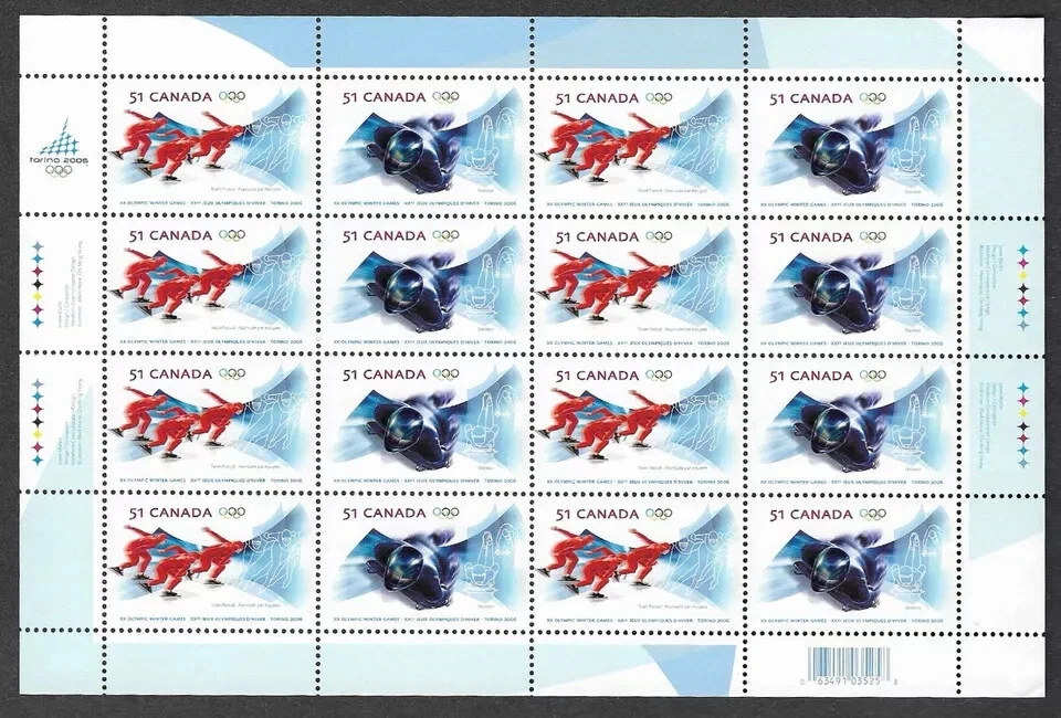 Canada - Scott 2143-2144 - Full Pane of 16 Stamps - XX Olympic Winter Games- MNH - Image 1 of 1