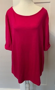 CHICOS Womens Knit TOP Short Sleeve PINK Ultimate Tee Size 3 (XL) NWT - Picture 1 of 5
