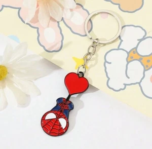 New SPIDERMAN Keychain HEART Key Ring SPIDEY Purse Charm SPIDER-MAN Chain HERO - Picture 1 of 5