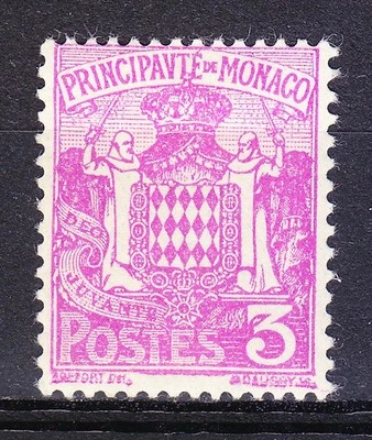 Monaco 1933 Mi 75 Sc 62 Grimaldy Family Coat of Arms - Superb MH original gum * - Image 1 of 2