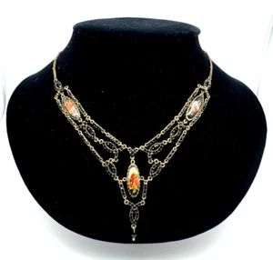 Lovely Delicate Necklace By Michal Negrin With Colorful Crystals #37# - Picture 1 of 10