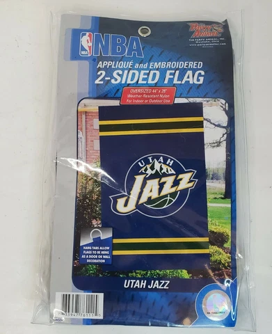 NBA Utah Jazz Oversized 44"x28" Embroidered 2 Sided Flag Weather Resistant Nylon Cover