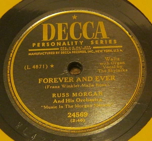 Forever And Ever RUSS MORGAN & His Orchestra 78 Phonograph Record!! - Imagen 1 de 1
