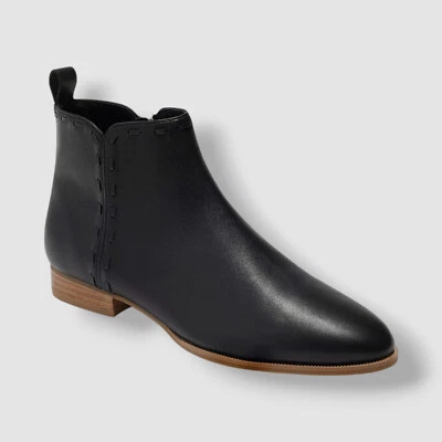 Jack Rogers Women's Black Leather Rollins Cord Ankle Booties Shoes Size 6.5 - Image 1 of 4