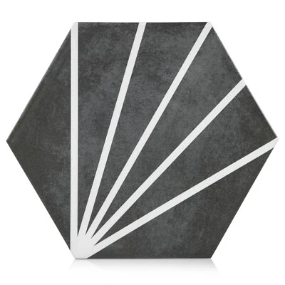 Industry Tile 9x10 Palm Bays Hexagon Dark Black Porcelain Tile (8.08 Sq. ft/Box) - Image 1 of 4