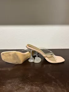sandal heels open shoe, clear straps. - Picture 1 of 2