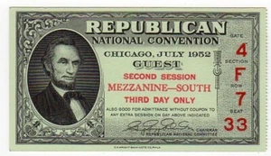 1952 Republican National Convention Ticket - Eisenhower - Bild 1 von 2