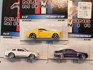 Hot Wheels Mustang Mania - 67 Shelby, 2007 Shelby and 2010 GT - Lot of 3