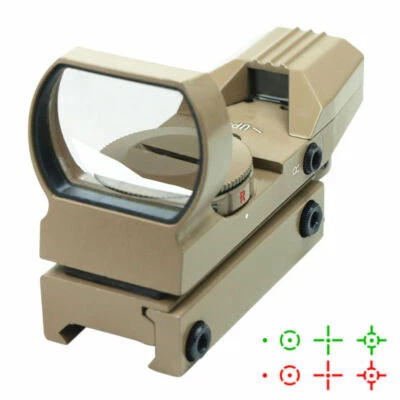 Red & Green Dot Sight Scope 4 Reticle Reflex Lens w/20mm Rail Rifle Gun Hunting - Image 1 of 4