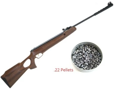 TRIMEX ARMS Air Rifle .22 Caliber Spring Powered Break Barrel 700+ Fps W/ 200 Round Pellets