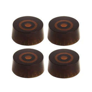 FLEOR 4PCS Volume Tone Knobs E-Gitarre Knöpfe Knöpfe Amber Brown - Picture 1 of 10