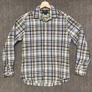 Claiborne Shirt Mens Small Blue Slim Fit Long Sleeve Button Up Casual Plaid - Picture 1 of 15
