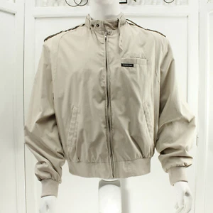 Members Only Mens Iconic Racer Jacket Khaki Size 44 - Picture 1 of 12