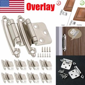 Kitchen Cabinet Hinges Overlay Self Closing Face Mount Cupboard Door Hinge Lot - Picture 1 of 10