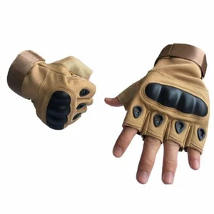 Tactical Half Finger Gloves Hard Knuckle Military Army Combat Hunting Reusable - Picture 1 of 16