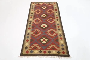7 ft Hallway Tribal Runner Kilim Afghan Hand Knotted Wool Bedroom kilim - Picture 1 of 9