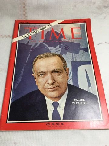 WALTER CRONKITE TIME MAGAZINE COVER Newsman TV Anchor Trusted. (NO NAME TAG) Cover